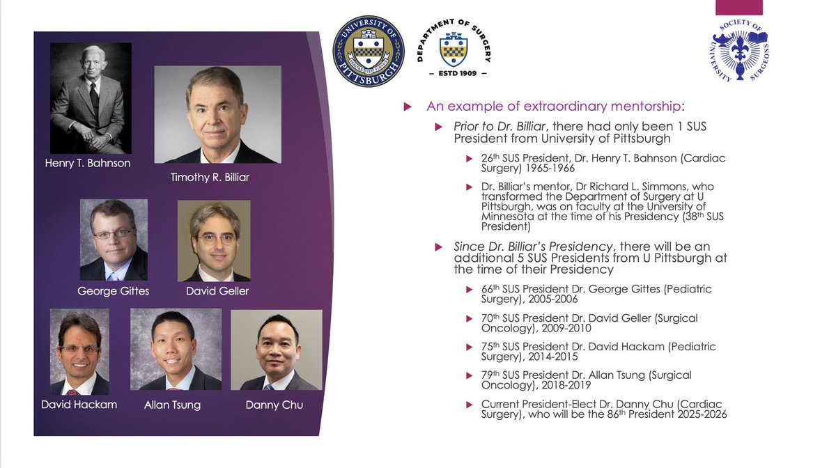 Tom Varghese Jr. MD, MS, MBA, FACS, MAMSE 🇺🇸 (@tomvarghesejr) on Twitter photo <a href="/UPMC_CTSurgery/">Pitt Cardiothoracic Surgery Department</a> <a href="/UnivSurg/">Society of University Surgeons (SUS)</a> <a href="/academic/">leon</a> <a href="/UPMCnews/">UPMC</a> <a href="/UPMC/">UPMC</a> Congrats Danny! Know that you will be outstanding as our <a href="/UnivSurg/">Society of University Surgeons (SUS)</a> President!
Special shout out to <a href="/UPMC/">UPMC</a> as Danny is the 7th SUS President from the university in the 86 year history of our organization. Kudos to Dr. Richard Simmons and Dr. Tim Biliar for their legacy of <a href="/UPMC_CTSurgery/">Pitt Cardiothoracic Surgery Department</a> <a href="/UnivSurg/">Society of University Surgeons (SUS)</a> <a href="/academic/">leon</a> <a href="/UPMCnews/">UPMC</a> <a href="/UPMC/">UPMC</a> Congrats Danny! Know that you will be outstanding as our <a href="/UnivSurg/">Society of University Surgeons (SUS)</a> President!
Special shout out to <a href="/UPMC/">UPMC</a> as Danny is the 7th SUS President from the university in the 86 year history of our organization. Kudos to Dr. Richard Simmons and Dr. Tim Biliar for their legacy of