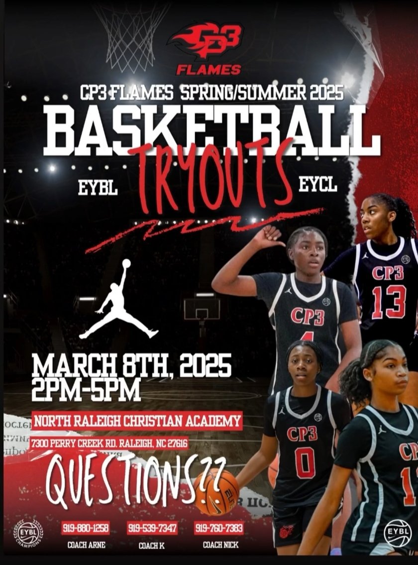 Looking for 2030, balling young ladies. Contact Avie Lester 9193971231 for details 
#CarolinaFlames #CP3Flames