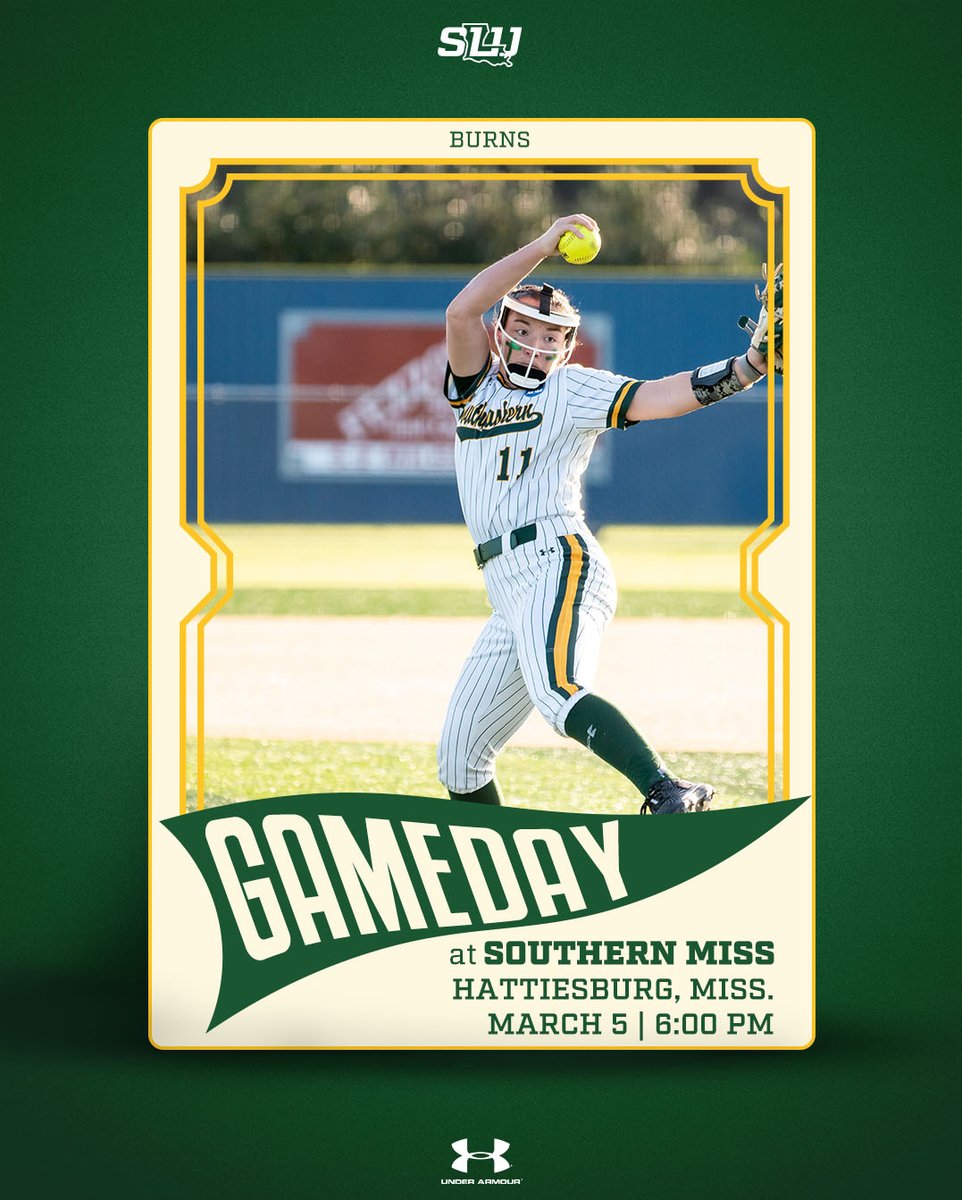 🥎Game 23 | at Southern Miss
📍Hattiesburg, Miss. | Southern Miss Softball Complex
⏰6 p.m.
📺ESPN+ | espn.com/watch/player/_…
📊stats.statbroadcast.com/broadcast/?id=…
🦁#LionUp