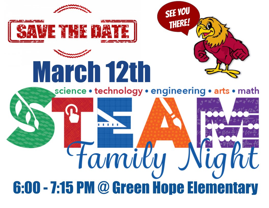 STEAM night is next week!! Save the date!!!