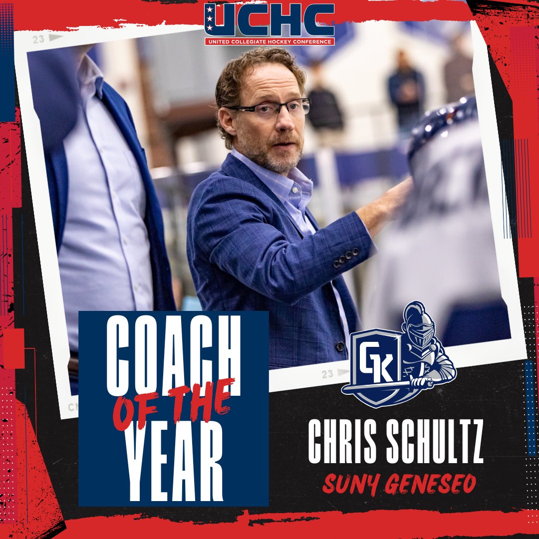 UCHC (@uchchockey) on Twitter photo <a href="/ChathamCougar/">Chatham Athletics</a> <a href="/GeneseoKnights/">Geneseo Knights</a> <a href="/Chatham_MIH/">Chatham_MIH</a> <a href="/GeneseoHockey/">Geneseo Ice Knights</a> Congrats to our second round of #UCHC Men’s Award Winners!
Co-Goaltender of the Year William Billequey
<a href="/GoValiants/">Manhattanville University Valiants</a>
Rookie of the Year Geno Pichora
<a href="/ChathamCougar/">Chatham Athletics</a>
Coach of the Year Chris Schultz
<a href="/GeneseoKnights/">Geneseo Knights</a>
#UCHCStrong #d3hky #WhyD3 <a href="/ChathamCougar/">Chatham Athletics</a> <a href="/GeneseoKnights/">Geneseo Knights</a> <a href="/Chatham_MIH/">Chatham_MIH</a> <a href="/GeneseoHockey/">Geneseo Ice Knights</a> Congrats to our second round of #UCHC Men’s Award Winners!
Co-Goaltender of the Year William Billequey
<a href="/GoValiants/">Manhattanville University Valiants</a>
Rookie of the Year Geno Pichora
<a href="/ChathamCougar/">Chatham Athletics</a>
Coach of the Year Chris Schultz
<a href="/GeneseoKnights/">Geneseo Knights</a>
#UCHCStrong #d3hky #WhyD3