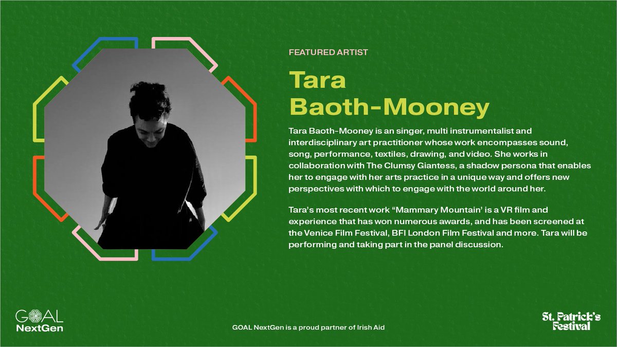 GOAL NextGen (@goalnextgen) on Twitter photo And who will our musicians be at our Celebrating Belonging – Cultural Art Event? 🤔
Introducing our musicians : DJ Bull Horris & Tara Baoth Mooney! ✨🎶
Link in bio for tickets! ✨
<a href="/GOAL_Global/">GOAL Global</a> <a href="/Irish_Aid/">Irish Aid</a> #NextGen <a href="/stpatricksfest/">St. Patrick's Festival 🇮🇪🐍☘️💚</a> And who will our musicians be at our Celebrating Belonging – Cultural Art Event? 🤔
Introducing our musicians : DJ Bull Horris & Tara Baoth Mooney! ✨🎶
Link in bio for tickets! ✨
<a href="/GOAL_Global/">GOAL Global</a> <a href="/Irish_Aid/">Irish Aid</a> #NextGen <a href="/stpatricksfest/">St. Patrick's Festival 🇮🇪🐍☘️💚</a>