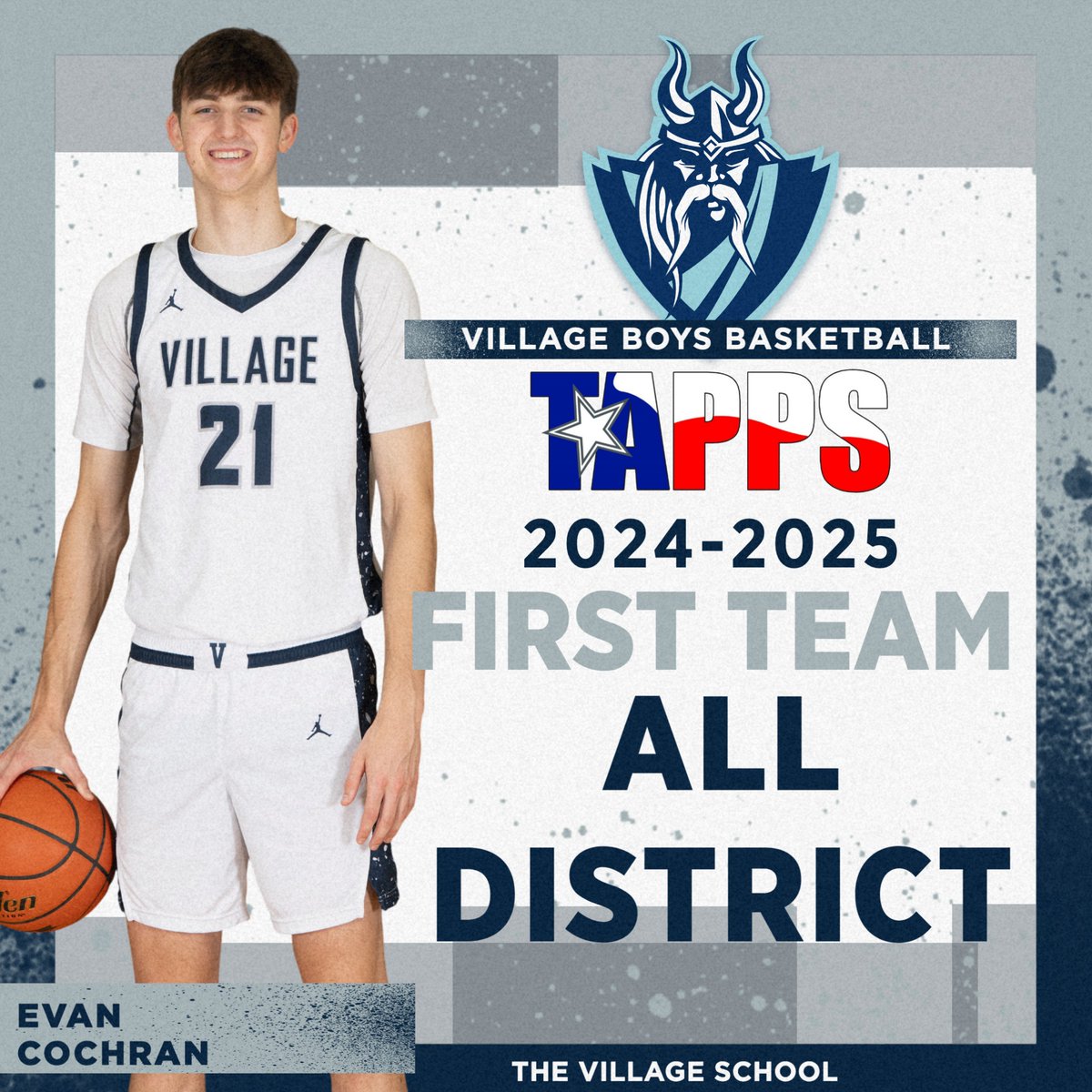 Villageteams's tweet image. Congrats to @VillageVikings Evan Cochran on being named to the TAPPS 6A-4 All District Team!
#VillageHoops
#weareVILLAGE