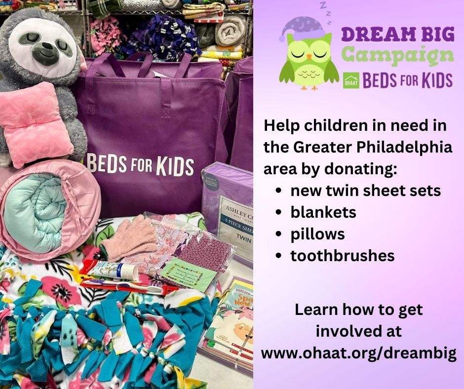 Join us throughout March for the Annual OHAAT Dream Big Campaign! From March 1-31, help us make a difference in the lives of those in need.

Simply drop your donations in the collection boxes available at any of our cafe locations. 

#DREAMBIG #OHAAT #ambler #lansdale