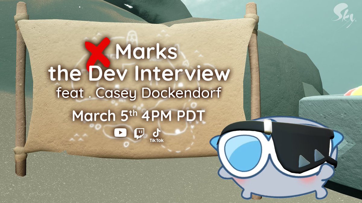thatskygame's tweet photo. Now that you’re all expert treasure hunters, find the real gold in today's #DaysofTreasure dev interview stream! 🏴‍☠️

📌 Today March 5th @ 4pm PDT

→TikTok: https://t.co/lfc1zYFSqi
→YouTube: https://t.co/HDJavQR9u5
→Twitch: https://t.co/xqmq9jatWd https://t.co/UdepHbtxlH