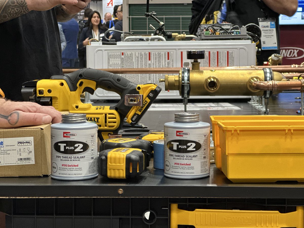RectorSeal's tweet image. The trusted T Plus 2 Pipe Thread Sealant made a guest appearance at the #Boiler Build by @nibcoinc and @the__impetus at @ahrexpo. T Plus 2 is a PTFE-enriched, non-hardening thread #sealant for plastic and metal #pipes. 

&amp;gt;&amp;gt; okt.to/pUy7KG

#plumbing #AHRExpo25