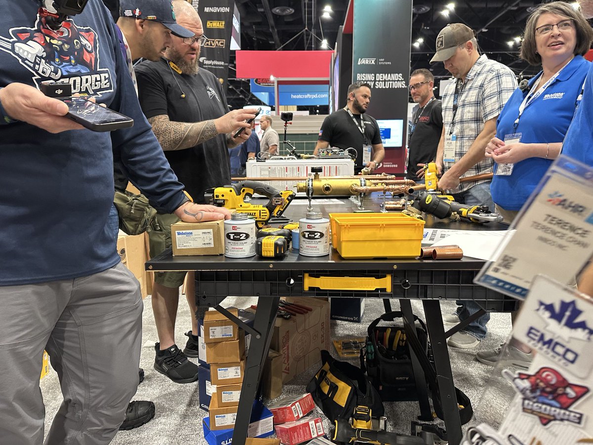 RectorSeal's tweet image. The trusted T Plus 2 Pipe Thread Sealant made a guest appearance at the #Boiler Build by @nibcoinc and @the__impetus at @ahrexpo. T Plus 2 is a PTFE-enriched, non-hardening thread #sealant for plastic and metal #pipes. 

&amp;gt;&amp;gt; okt.to/pUy7KG

#plumbing #AHRExpo25
