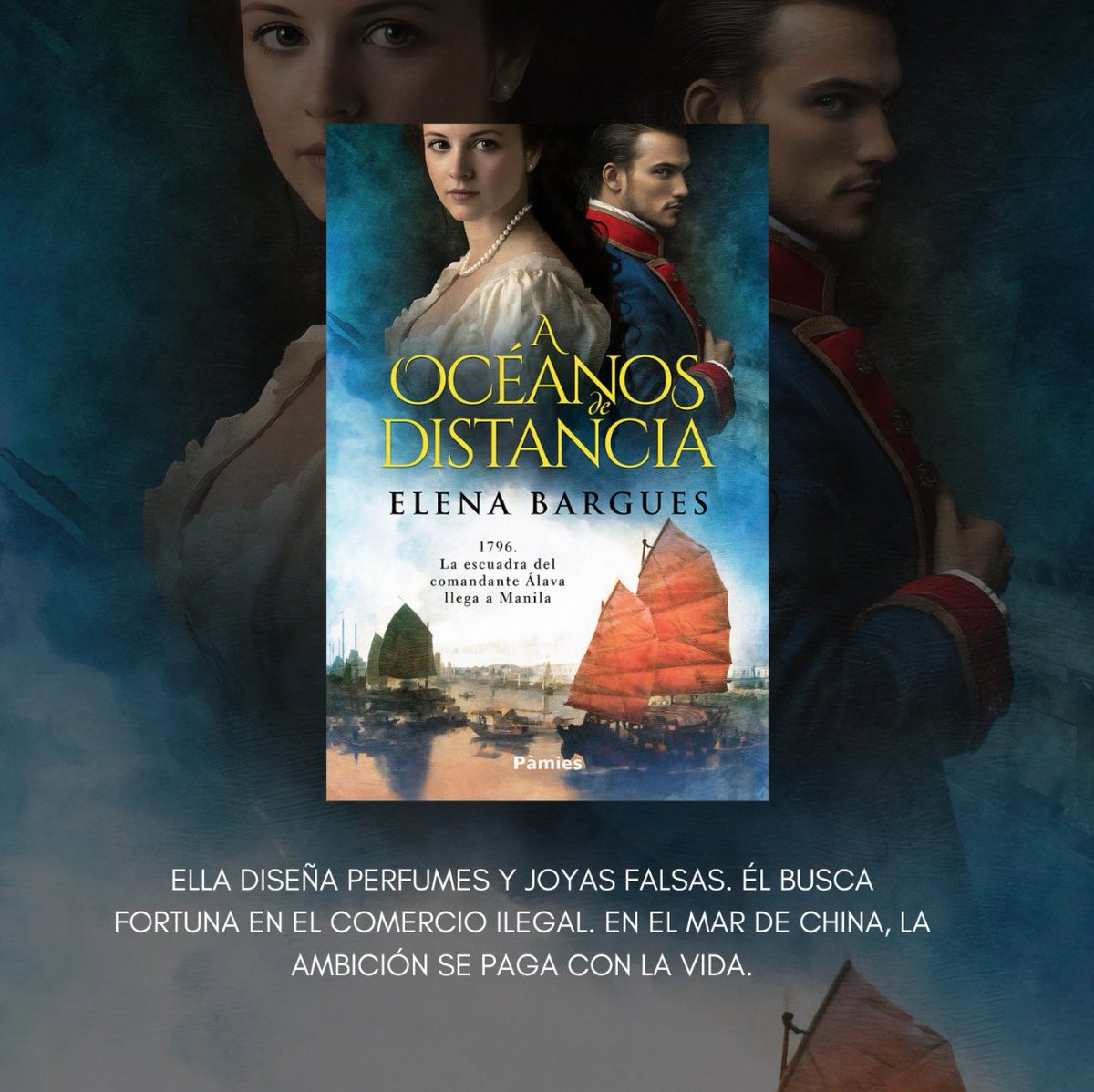 📜 Intrigas, contrabando y pasiones prohibidas en el corazón del comercio asiático. 

<a href="/eleBargues/">Elena Bargues</a>
regresa con Océanos de distancia, una novela de aventuras, ambición y supervivencia en el lejano Oriente.  📷

A la venta en junio.