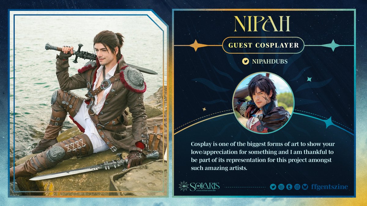 ☀️ GUEST SPOTLIGHT ⚔️

Let’s roll out the red carpet because the amazing @nipahdubs is here to showcase their incredible cosplay skills! 💙

What an honor to see the heroes of FF come to life through Nipah's breathtaking cosplays. You won't want to miss it. 😍