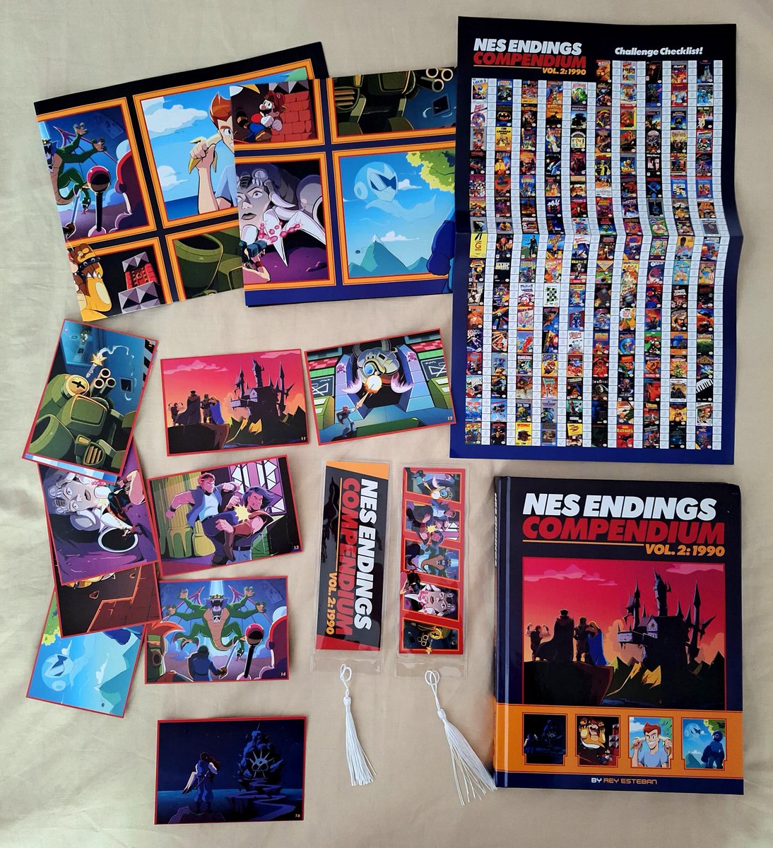 VGMuseum (ReyVGM) (@vgmuseum1) on Twitter photo Finally got my book, the NES Endings Compendium Volume 2.
Includes a heavy 368-page book, posters, bookmarks, trading cards, and a whole lot of love.
Thanks to <a href="/nfpublishing/">New Frontier Publishing Australia</a>.bsky.social / <a href="/lucasmthomas/">Lucas M. Thomas</a>.bsky.social for publishing and <a href="/letitmelo/">Melo</a>.bsky.social for the awesome art. Finally got my book, the NES Endings Compendium Volume 2.
Includes a heavy 368-page book, posters, bookmarks, trading cards, and a whole lot of love.
Thanks to <a href="/nfpublishing/">New Frontier Publishing Australia</a>.bsky.social / <a href="/lucasmthomas/">Lucas M. Thomas</a>.bsky.social for publishing and <a href="/letitmelo/">Melo</a>.bsky.social for the awesome art.