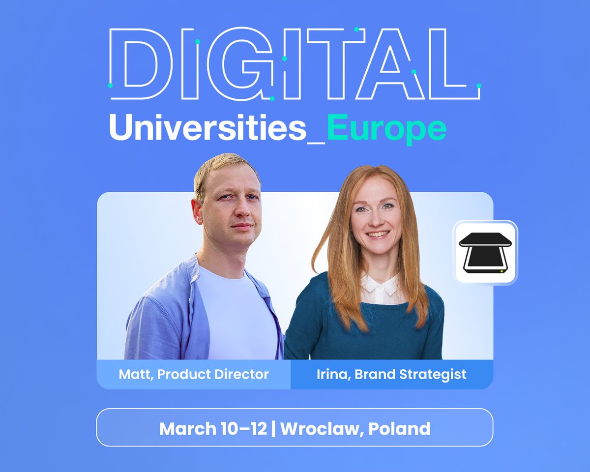 The iScanner Team is heading to Digital Universities Europe 2025, taking place on March 10–12 in Wroclaw, Poland. 

Visit our booth #5 and meet our team:
▫️ Matt Svetlak, Product Director
▫️ Irina Rogachova, Brand Strategist

timeshighered-events.com/digital-univer…