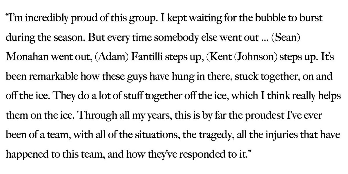 Aportzline's tweet image. When you realize #CBJ GM Don Waddell has worked for 40 years in professional hockey, these words carry so much weight: