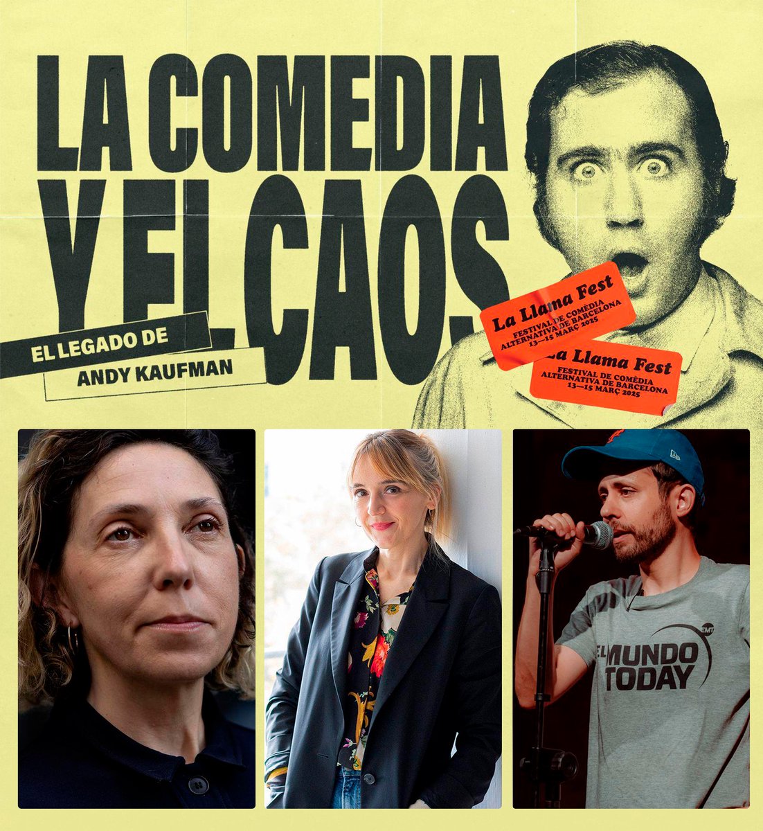 Filmin (@filmin) on Twitter photo Este año, inauguramos <a href="/LaLlamaFest/">La Llama Fest</a> con el documental definitivo sobre Andy Kaufman y con esta maravilla de coloquio sobre el humor y el caos con <a href="/JuditMartinD/">JUDIT MARTIN</a>, <a href="/DesireedeFez/">Desirée de Fez</a> y Kike Garcia. ¡Vengan! #FilminComedy
📍 <a href="/EspaiTexasBcn/">Espai Texas</a>
📅 Lunes 10 de marzo - 20:00h
🎟 Consigue tu Este año, inauguramos <a href="/LaLlamaFest/">La Llama Fest</a> con el documental definitivo sobre Andy Kaufman y con esta maravilla de coloquio sobre el humor y el caos con <a href="/JuditMartinD/">JUDIT MARTIN</a>, <a href="/DesireedeFez/">Desirée de Fez</a> y Kike Garcia. ¡Vengan! #FilminComedy
📍 <a href="/EspaiTexasBcn/">Espai Texas</a>
📅 Lunes 10 de marzo - 20:00h
🎟 Consigue tu