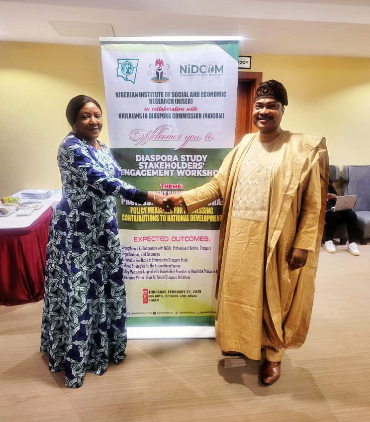 Nigerian Institute of Social & Economic Research (@niserofficial) on Twitter photo On February 27, NISER and <a href="/nidcom_gov/">Nigerians in Diaspora Commission</a> convened a high-level Stakeholders’ Engagement Workshop at <a href="/bonhoteloctagon/">BON Hotel Octagon</a> to discuss policy measures for harnessing the contributions of Nigerian professionals in the diaspora for national development.
Read more at bit.ly/41IZ5KC On February 27, NISER and <a href="/nidcom_gov/">Nigerians in Diaspora Commission</a> convened a high-level Stakeholders’ Engagement Workshop at <a href="/bonhoteloctagon/">BON Hotel Octagon</a> to discuss policy measures for harnessing the contributions of Nigerian professionals in the diaspora for national development.
Read more at bit.ly/41IZ5KC