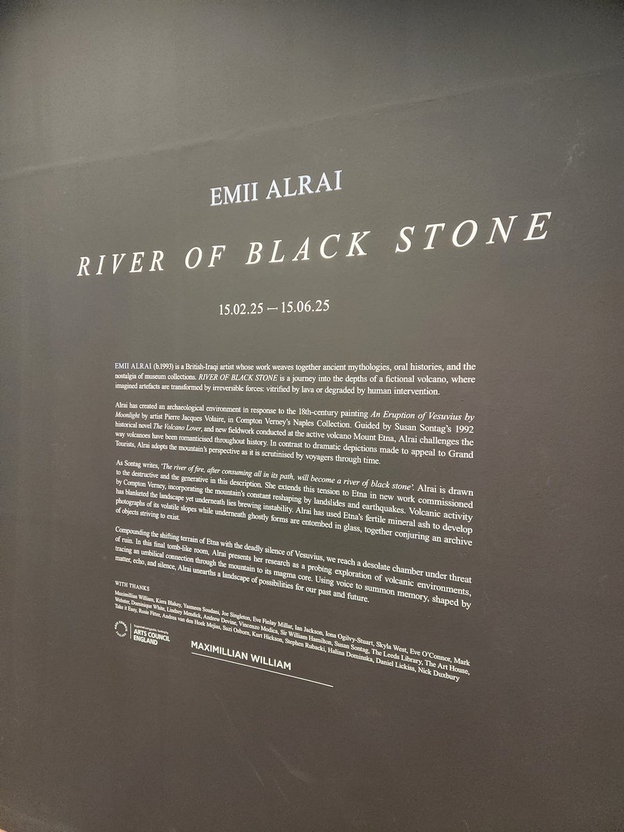 Went to see River of Black Stone by Emii Alrai <a href="/emiialrai/">Emii Alrai</a> at <a href="/ComptonVerney/">Compton Verney</a> a journey into the depths of a fictional volcano, where artifacts are vitrified by lava or eroded by touch. Inspired by Volaire’s An Eruption of Vesuvius by Moonlight (18C). Worth a visit! <a href="/ace_midlands/">ACE Midlands</a>