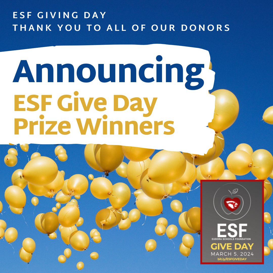 Huge thanks to all of our ESF Give Day donors. We want to announce and congratulate our donor prize winners. Take a look: eudoraschoolsfoundation.org/esf-give-day/p…