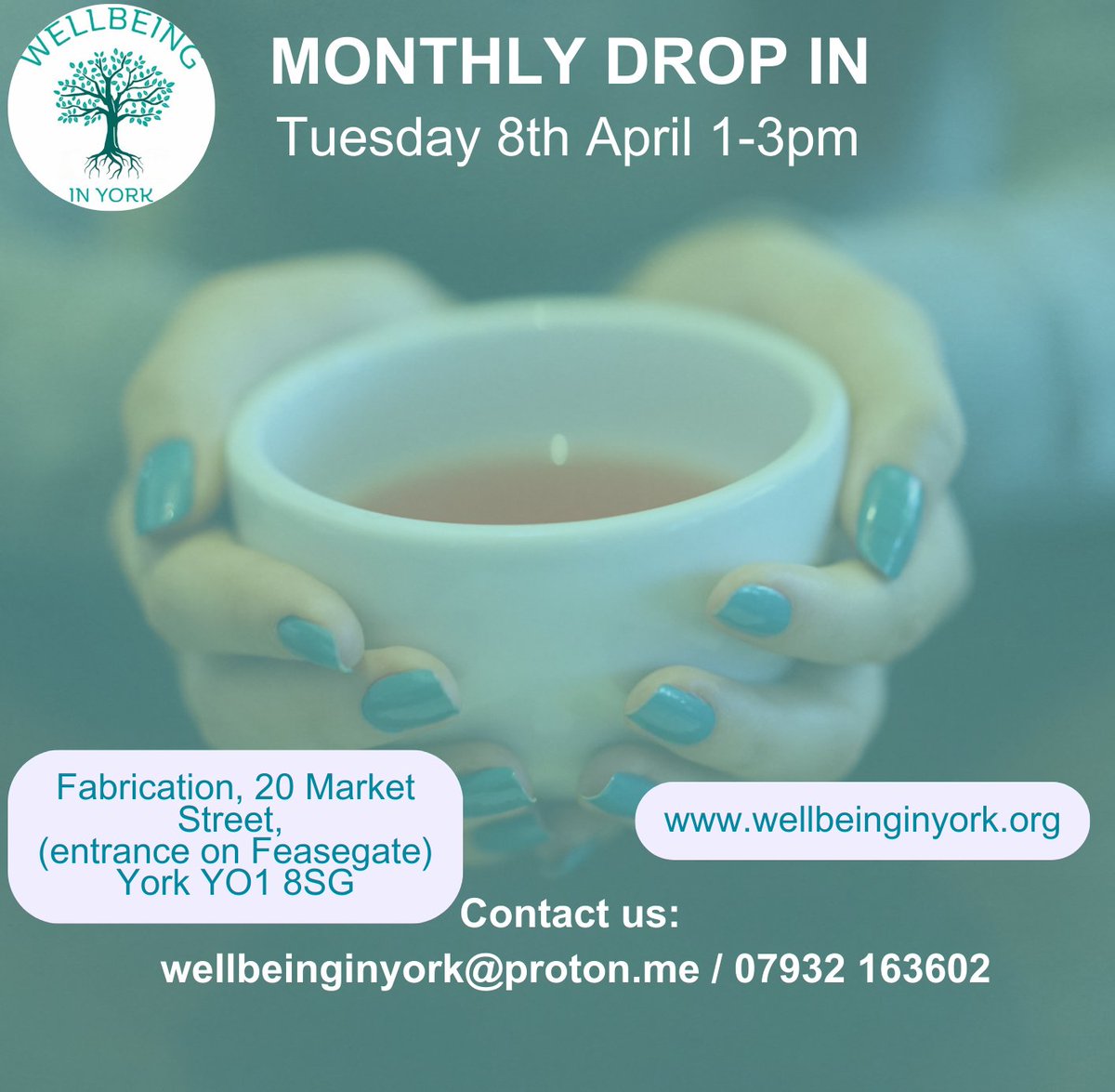 We had a lovely time at 
Fabrication on Feasegate yesterday. Next Drop In will be Tuesday April 8th from 1 - 3pm. Do come and see us!
<a href="/FabricationYO1/">Fabrication Crafts</a> 
<a href="/JuneTHealing/">June Tranmer Wellbeing</a>