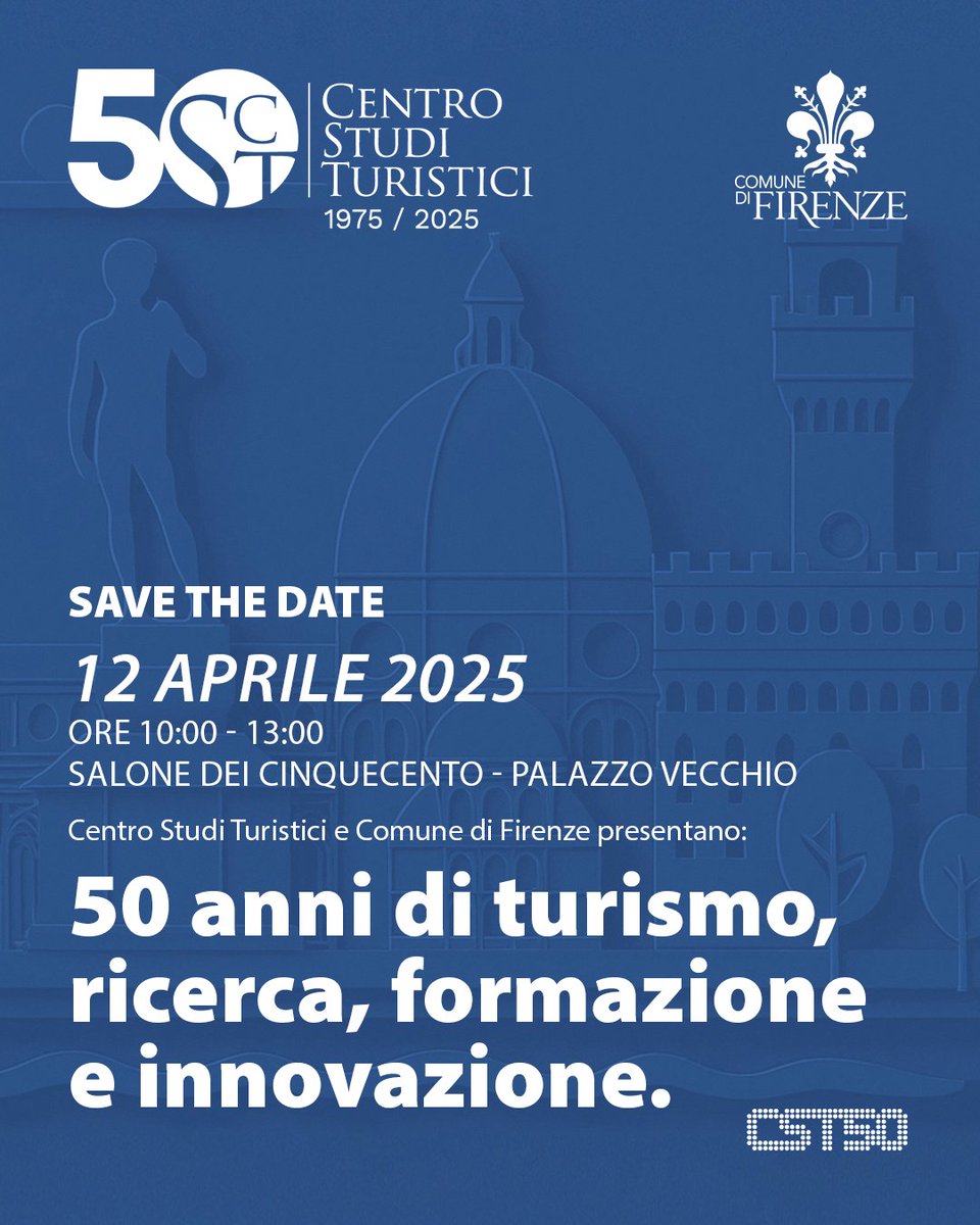 Il prossimo 12 aprile non prendete impegni!

Vi aspettiamo per celebrare i 50 anni di CST Firenze 😊

<a href="/comunefi/">Comune di Firenze</a>