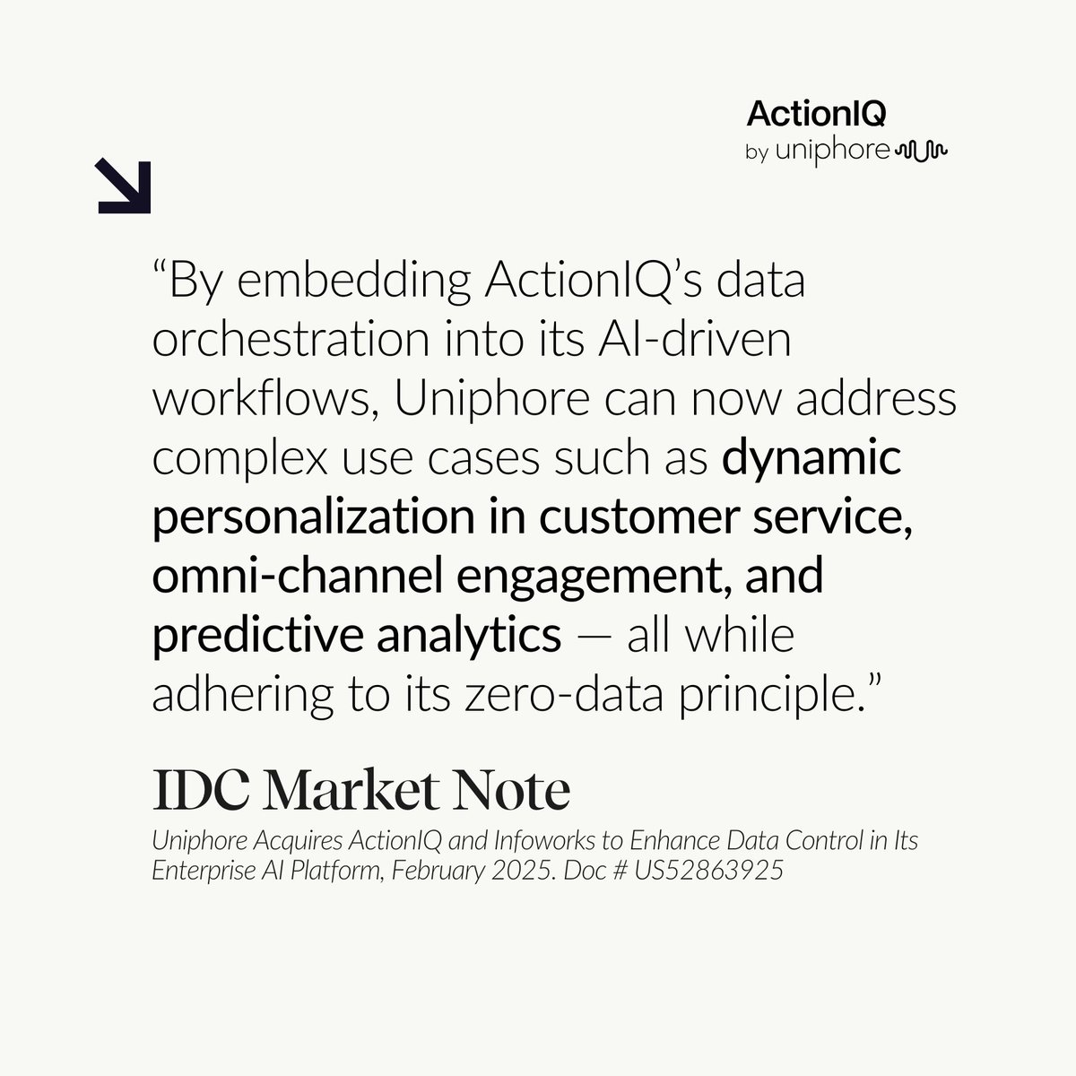 AI needs more than intelligence—it needs the right data at the right time. Check out this IDC Market Note that digs into how <a href="/uniphore/">Uniphore</a> and ActionIQ are positioning brands to succeed.

IDC breaks down the impact on AI and CX. Read more: hubs.li/Q039rWkn0
