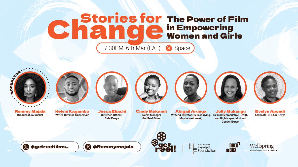 Join us this #InternationalWomensDay2025 as we bring together women who create, challenge &amp; push boundaries—alongside Kelvin Kagambo—to explore how film sparks conversation &amp; drives change.

📅 Mar 6 | ⏰ 7:30 PM EAT | 📍 X Space

#InternationalWomensDay2025 
#getreelfilms