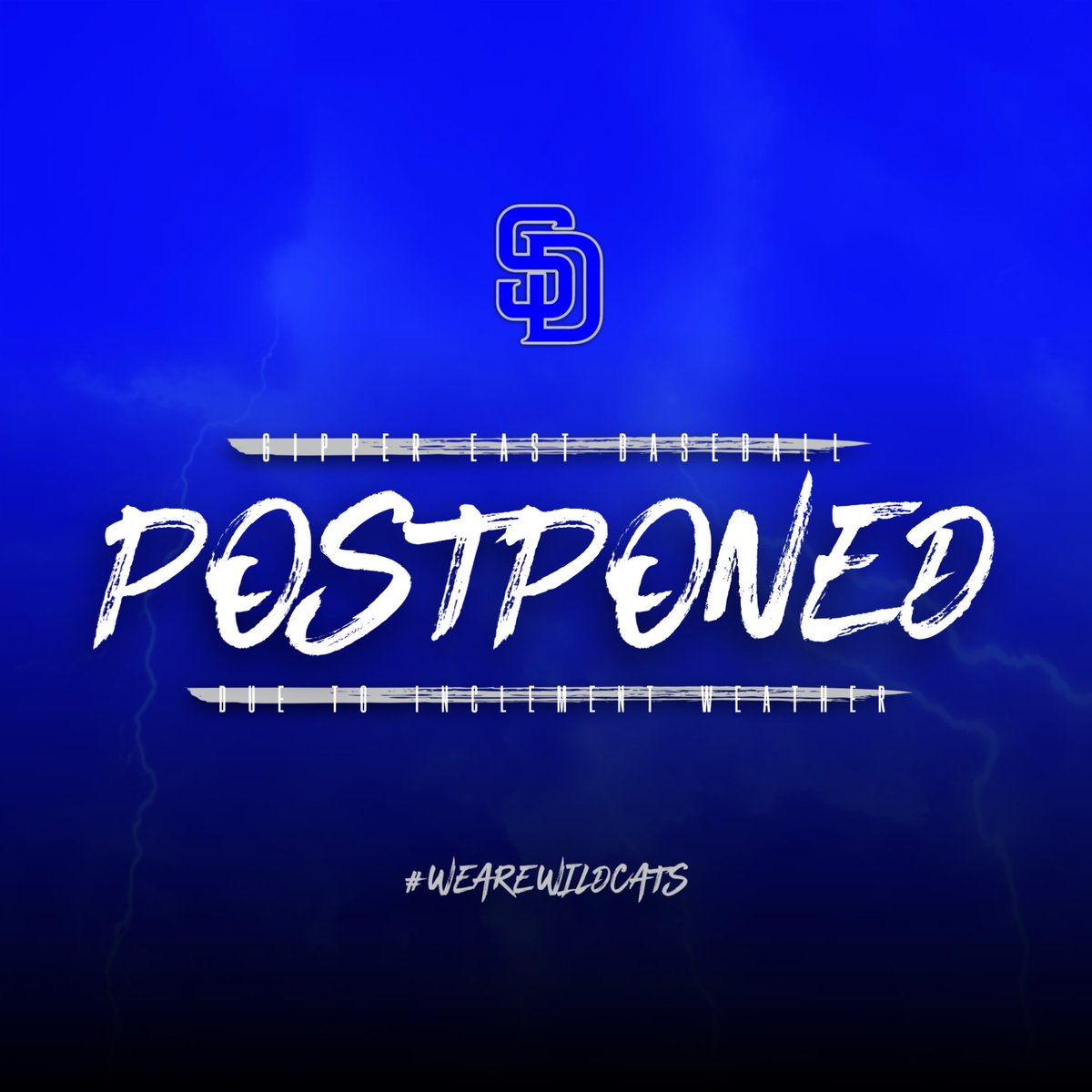 Women's Soccer has been postponed today and rescheduled for March 20.
Men's Tennis has been postponed and we are working on a make-up date.
<a href="/sdwildcatsports/">SD Wildcat Athletics</a> <a href="/ctadams_3/">Chris Adams</a> 
#wearewildcats
