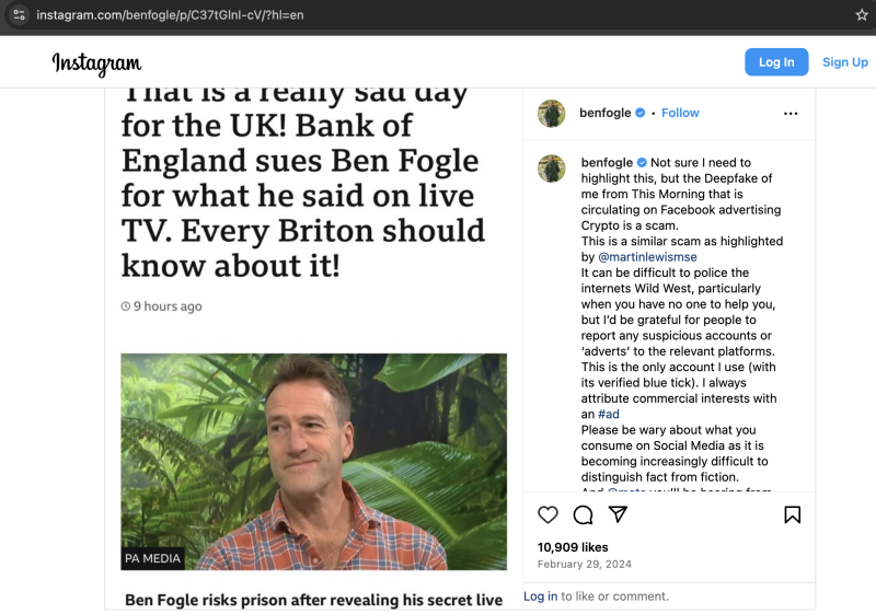 British adventurer and TV star Ben Fogle was horrified to learn his image had become the face of an investment scam that was spread online.

Here’s what he told OCCRP about his difficult fight to reclaim his image 👇

#ScamEmpire