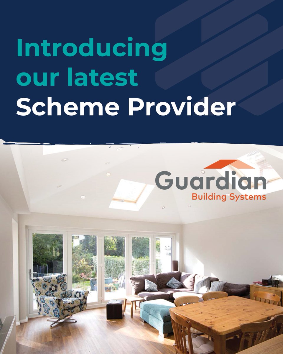 We’d like to introduce you to our newest Scheme Provider, <a href="/Guardian_W_Roof/">Guardian Building Systems</a>🎉

They’re the first <a href="/labcuk/">LABC</a> approved solid conservatory roof replacement, with over 20 years of designing, fabricating and installing conservatory roofs

We look forward to working closely to raise
