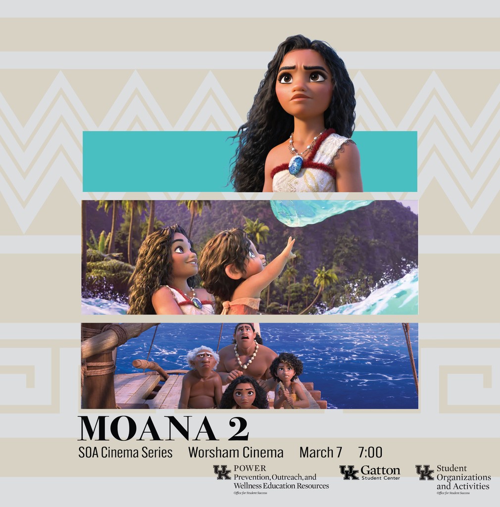 Venture out to Worsham Cinema this Friday to see Moana 2 (2024), part of the SOA Cinema Series! Arrive early for a trivia hosted by POWER - winners will receive custom hammocks! Trivia will begin at 6:30pm and the movie will start at 7:00pm! 🌊