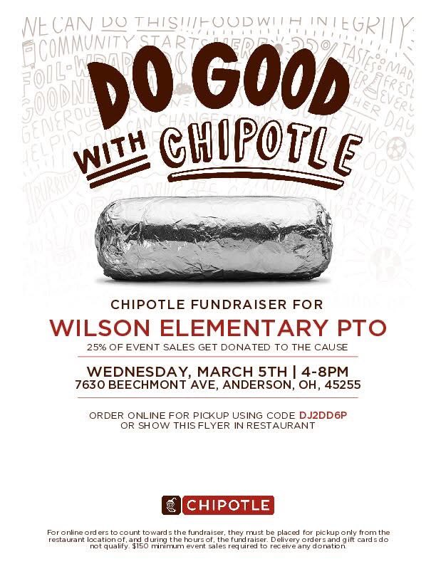 Tonight! 3/5. Mention Wilson or use the code for online ordering! <a href="/WilsonElem/">Wilson Elementary</a>