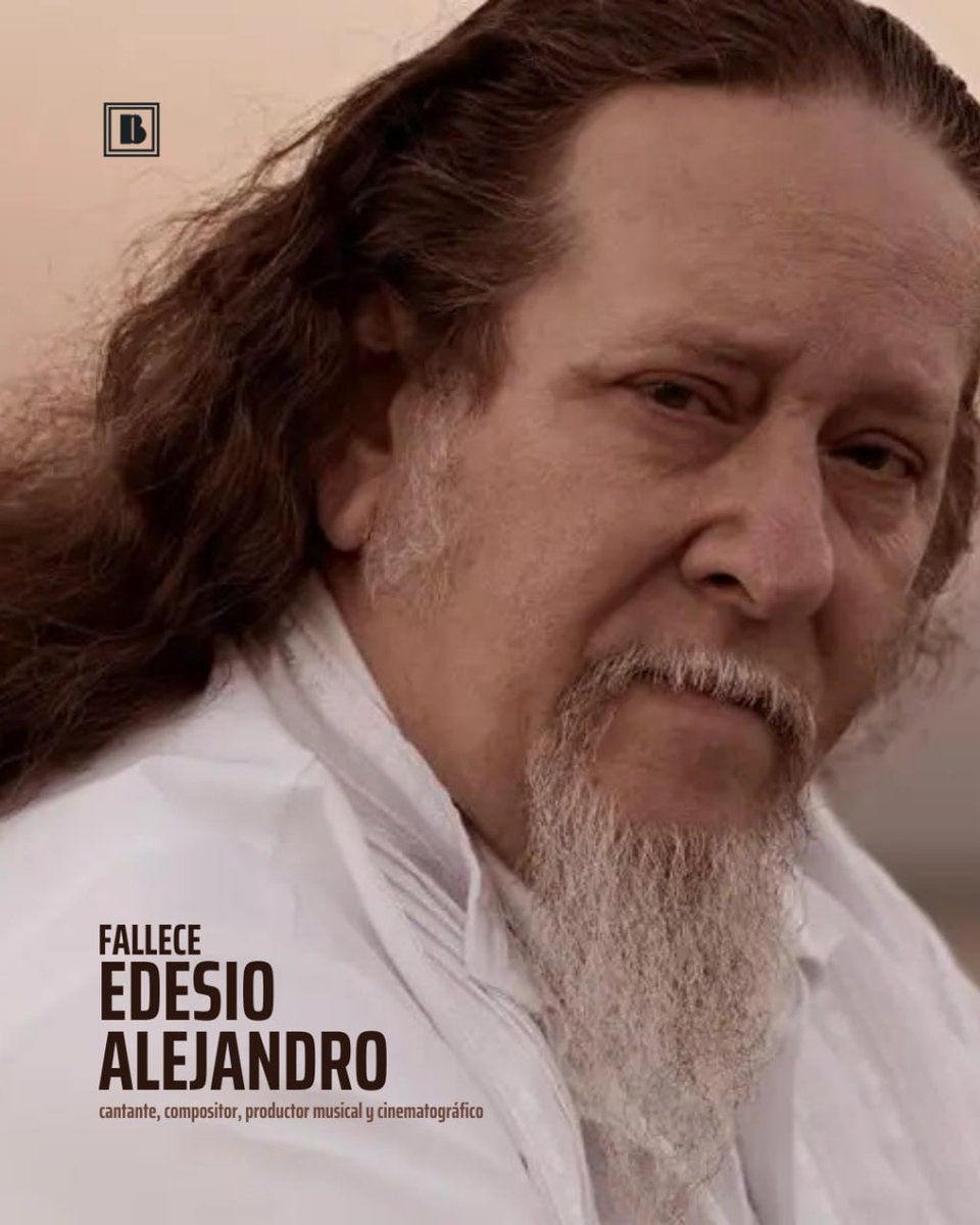 RevistaBohemiaCuba (@bohemiacuba) on Twitter photo 🖤 Hoy nos despedimos de un grande de la música y el cine cubano. Edesio Alejandro, cantante, compositor y productor, falleció este miércoles tras una valiente lucha contra el cáncer; nos deja un legado de obras que siempre recordaremos.
ℹ️ Facebook de <a href="/cnmpcuba/">Centro Nacional de Música Popular</a>
#EPD 🖤 Hoy nos despedimos de un grande de la música y el cine cubano. Edesio Alejandro, cantante, compositor y productor, falleció este miércoles tras una valiente lucha contra el cáncer; nos deja un legado de obras que siempre recordaremos.
ℹ️ Facebook de <a href="/cnmpcuba/">Centro Nacional de Música Popular</a>
#EPD