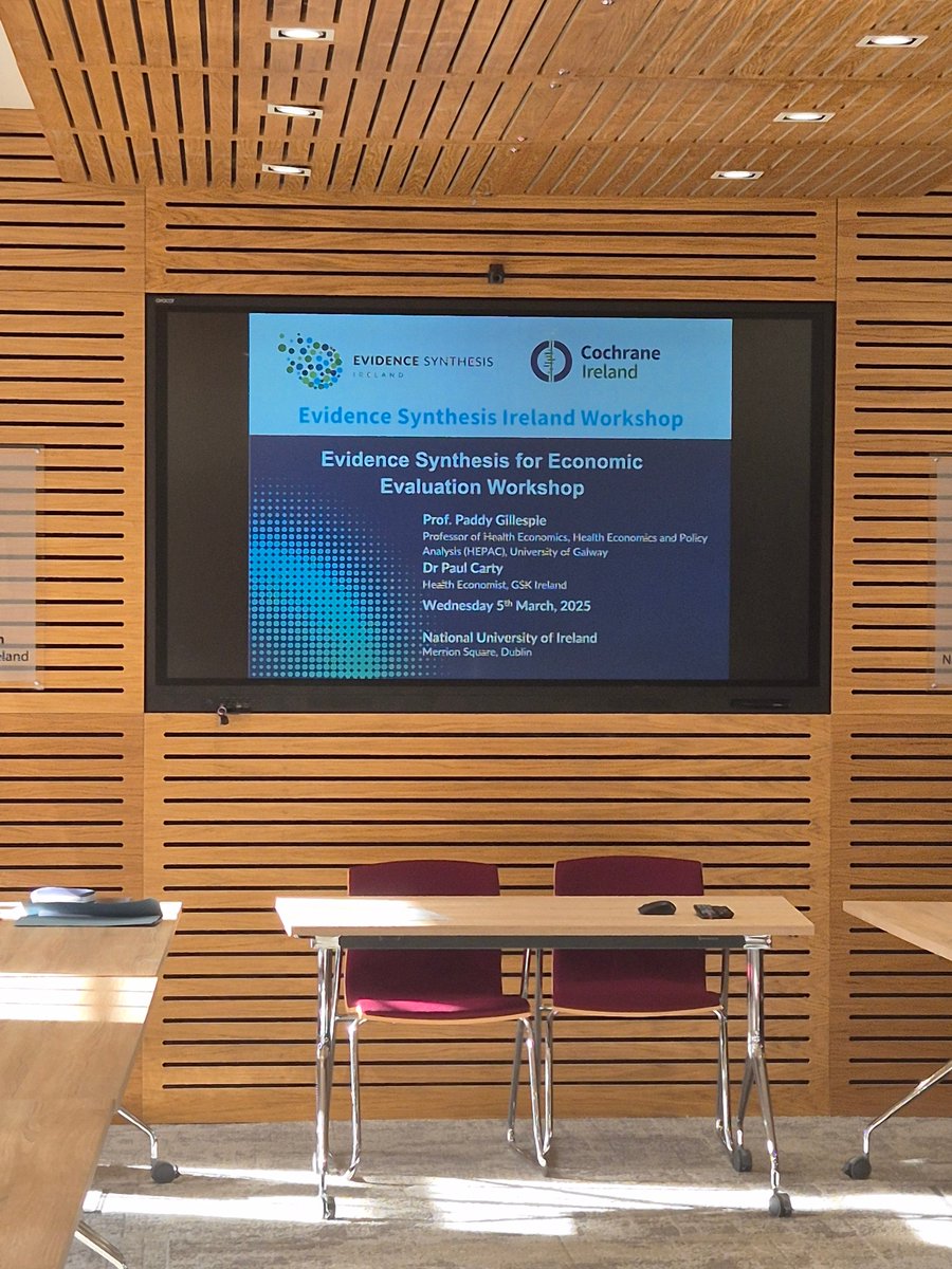 Evidence Synthesis Ireland (@evidsynirl) on Twitter photo A huge thank you to <a href="/gillespie_p/">P Gillespie</a> and <a href="/paulcarty93/">Paul Carty</a> for delivering an ESI workshop on Evidence Synthesis for Economic Evaluation at <a href="/NUIMerrionSq/">NUI</a> today. Thank you also to our attendees, lots of food for thought! A huge thank you to <a href="/gillespie_p/">P Gillespie</a> and <a href="/paulcarty93/">Paul Carty</a> for delivering an ESI workshop on Evidence Synthesis for Economic Evaluation at <a href="/NUIMerrionSq/">NUI</a> today. Thank you also to our attendees, lots of food for thought!