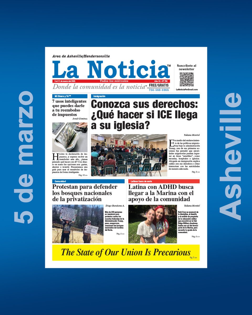 ¡Llegó el periódico!

lanoticia.com/lanoticia-impr…

En este miércoles te dejamos nuestras portadas de la semana de Charlotte, Asheville, Greensboro y Raleigh