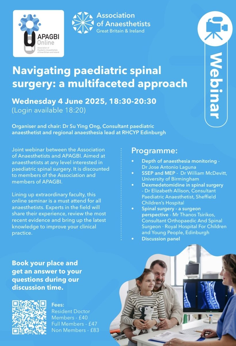 For the most up to date evidence on anaesthesia for spinal surgery join <a href="/suying87/">Su Ying Ong</a> for this <a href="/APAGBI/">APAGBI</a> webinar.