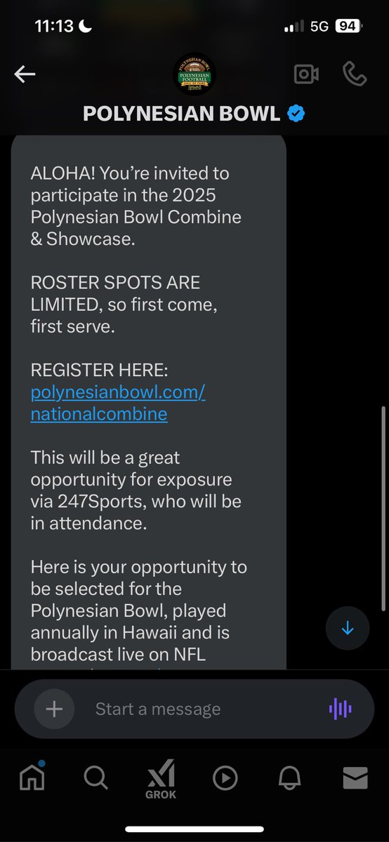 <a href="/polynesiabowl/">POLYNESIAN BOWL</a> thank you for the invite i will show out and give my all <a href="/DericWashingto7/">Deric Washington</a> <a href="/RunningBackRec/">Running Back Records</a> <a href="/Dwight_XOS/">Dwight Thomas - Catapult Sports</a> <a href="/youareathlete/">You Are Athlete</a> <a href="/UPNEXTCAMPS/">UPNEXT FOOTBALL CAMPS</a> <a href="/UFLNewsHubcom/">UFL News Hub</a> <a href="/TheUFL/">United Football League</a> <a href="/TheProtectUCrew/">Protection United</a> <a href="/imthatguy1995/">Coach Davis</a> <a href="/coach_hadac/">Coach Isaac</a> <a href="/GoMVB/">GoMVB Sports - Recruit Content for College Coaches</a> <a href="/GoMVB/">GoMVB Sports - Recruit Content for College Coaches</a> <a href="/FUMAPGFootball/">Fork Union Military Academy Post Grad Football</a> <a href="/SacHornetsFB/">Sac State Football</a> <a href="/dreamallamerica/">Dream All-American</a>