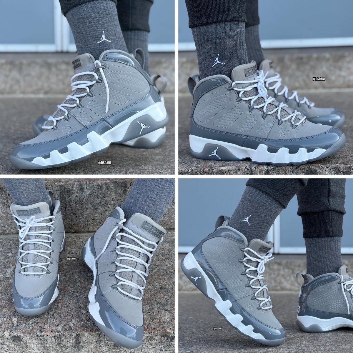 zSneakerHeadz's tweet image. 2025 “Cool Grey” Air Jordan 9 is releasing next week on March 15th 🌪️

📸: @DSDAN1