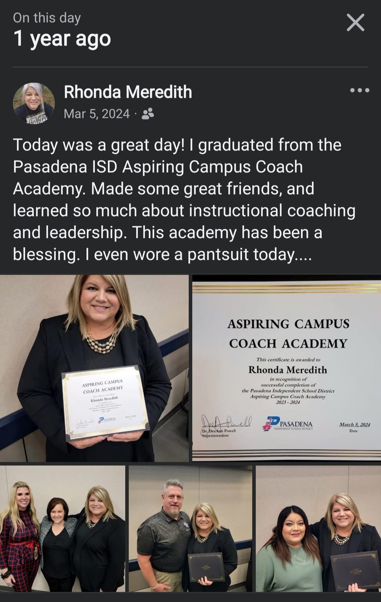 A year ago today, I graduated from the Aspiring Campus Coach Academy with Passdena ISD. It was such an honor.