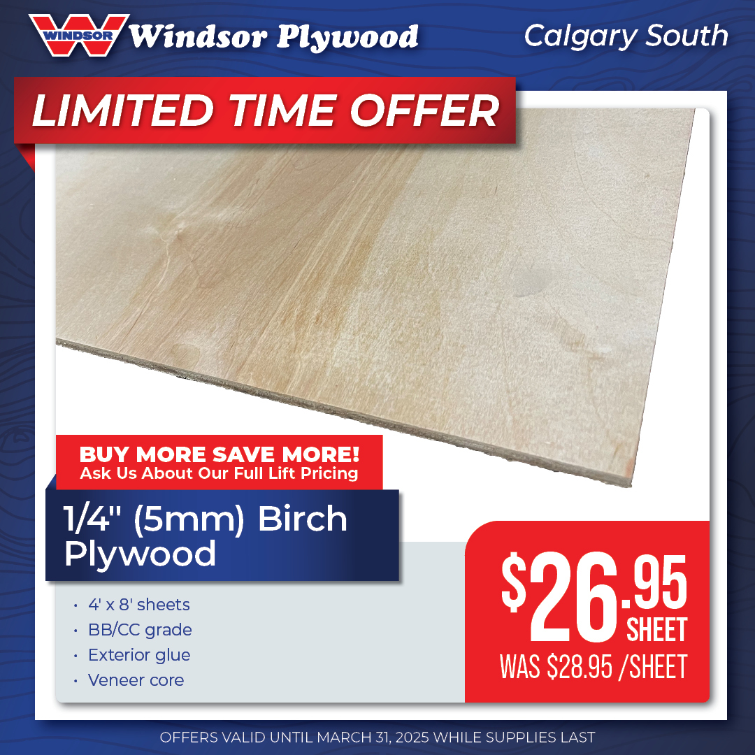 WindsorTotara's tweet image. At Windsor Plywood Calgary South (#46 Highfield Circle SE) when you Buy BIG, you Save BIG!! Ask us about our full lift pricing! Don't miss out on these incredible deals.
#TheExpertsYouNeedToKnow #Contractors #Commercialbuilders #ProudlyCanadian
