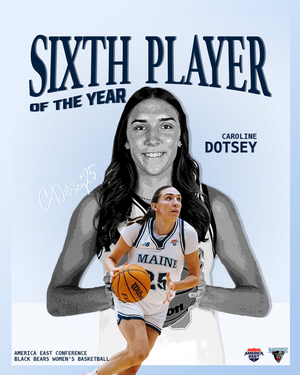 Maine Women's Basketball (@blackbearswbb) on Twitter photo She's been a spark β‘οΈ off the bench all season long. Caroline Dotsey has been named the <a href="/AmericaEast/">America East</a> Sixth Player of the Year!
#BlackBearNation She's been a spark β‘οΈ off the bench all season long. Caroline Dotsey has been named the <a href="/AmericaEast/">America East</a> Sixth Player of the Year!
#BlackBearNation
