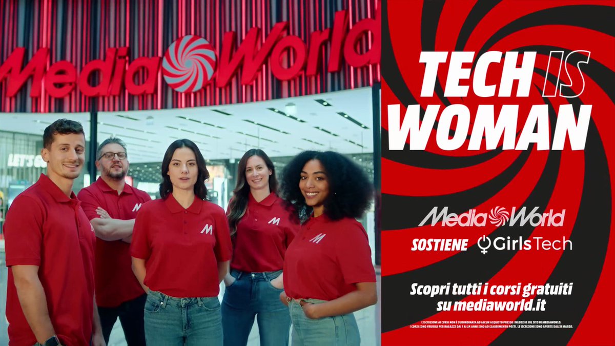 MediaWorld rilancia l’impegno per la parità di genere nel tech con Tech is Woman e la nuova campagna firmata da Armando Testa.
#ArmandoTesta #GruppoArmandoTesta

armandotesta.it/it/mediaworld-…
