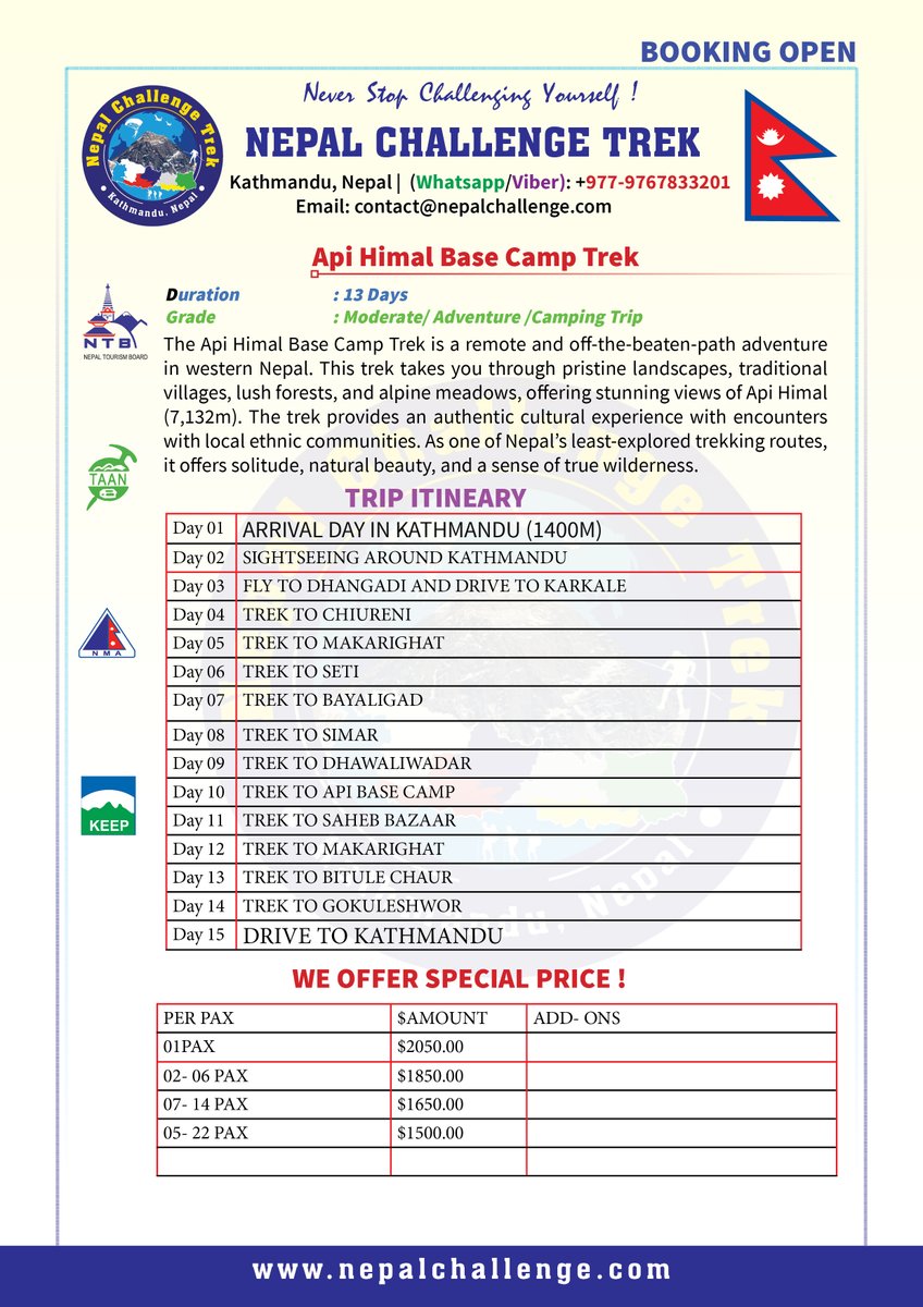 ChallengeTrek's tweet photo. #Apihimalbasecamptrek #Nepalchallengetrek https://t.co/x2fM41rUV3