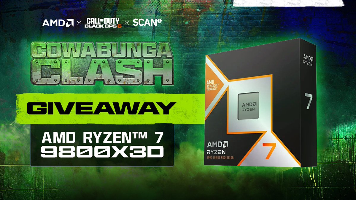 Zyro (@zyro_wz) on Twitter photo 🐢🎁GIVEAWAY 🎁🐢
<a href="/AMDGaming/">AMD Gaming</a> presents the Cowabunga Clash on Call of Duty: Black Ops 6!
1 x AMD Ryzen™ 7 9800X3D CPU is up for grabs for Team UK!
To enter:
Retweet
Follow @zyro_wz, <a href="/AMDGaming/">AMD Gaming</a>, @CallOfDutyUK & <a href="/ScanComputers/">Scan Computers</a>
Tag a friend who needs one!
7th March, don’t miss 🐢🎁GIVEAWAY 🎁🐢
<a href="/AMDGaming/">AMD Gaming</a> presents the Cowabunga Clash on Call of Duty: Black Ops 6!
1 x AMD Ryzen™ 7 9800X3D CPU is up for grabs for Team UK!
To enter:
Retweet
Follow @zyro_wz, <a href="/AMDGaming/">AMD Gaming</a>, @CallOfDutyUK & <a href="/ScanComputers/">Scan Computers</a>
Tag a friend who needs one!
7th March, don’t miss