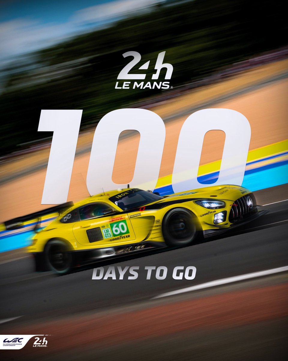 𝗧𝗵𝗲 𝟭𝟬𝟬-𝗱𝗮𝘆 𝗰𝗼𝘂𝗻𝘁𝗱𝗼𝘄𝗻 𝘁𝗼 𝘁𝗵𝗲 𝟮𝟰 𝗛𝗼𝘂𝗿𝘀 𝗼𝗳 𝗟𝗲 𝗠𝗮𝗻𝘀 𝗵𝗮𝘀 𝗯𝗲𝗴𝘂𝗻! Who's looking forward to seeing 62 cars battle for supremacy on our iconic circuit?🤩
?
#LeMans24 #WEC