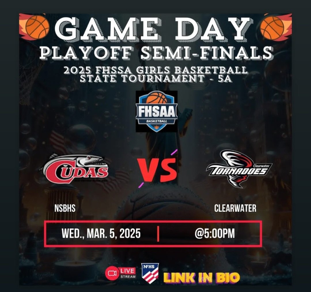 The Lady Tornadoes are off to Lakeland, FL, for their Final 4 Game tonight at 5pm Vs New Smyrna Beach.
Good Luck