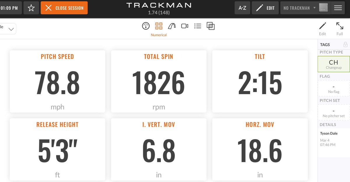 berriesacademy's tweet image. 2025 @ColbyTrojanBSB commit Tyson Dale first bullpen

FB: 85-88
SL: 76-78
CH: 78-80