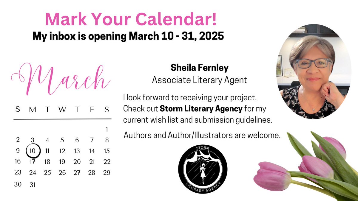 Sheila Fernley (@sheilafernley) on Twitter photo Count the days until my inbox is open. I know I am! It's always exciting to see what gems come in. Looking forward to receiving your query. <a href="/StormLiterary/">StormLiteraryAgency</a> Count the days until my inbox is open. I know I am! It's always exciting to see what gems come in. Looking forward to receiving your query. <a href="/StormLiterary/">StormLiteraryAgency</a>