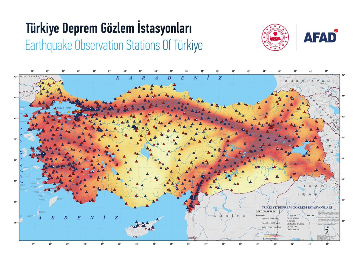 Bunları Biliyor Musunuz❓

🇹🇷 Ülkemiz, Avrupa’nın kendi topraklarında en fazla gözlem istasyonuna sahip ülkesi.

📍 AFAD tarafından işletilen ulusal sismik ağ içinde toplam 1️⃣.1️⃣8️⃣7️⃣ istasyon bulunuyor.

Marmara Bölgesi, AFAD tarafından işletilen 3️⃣0️⃣0️⃣’ün üzerinde sensörle