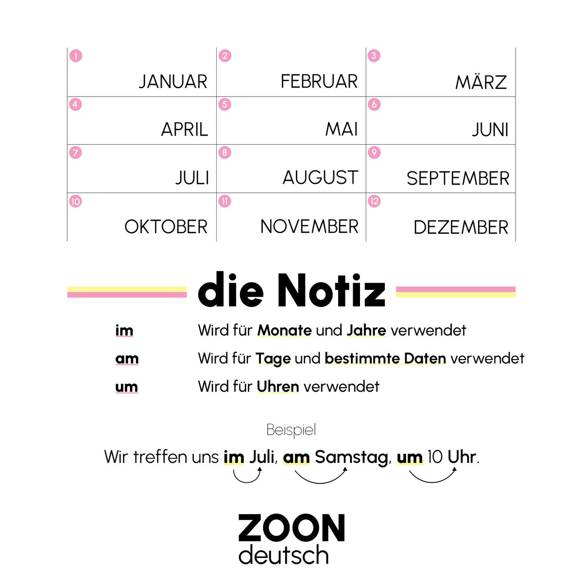 zoondeutsch's tweet photo. Das Thema unserer Lektion lautet „Monate“…📅

#zoondeutsch #zoonacademy #lernendeutsch #deutsch #deuscthwort #sprachelernen #sprache #monate #januar #februar #märz #april #juni #juli #oktober #dezember #november #september #im #am #um #Präpositionen #tage #deutschsätze #land https://t.co/VnCuT8ggc3