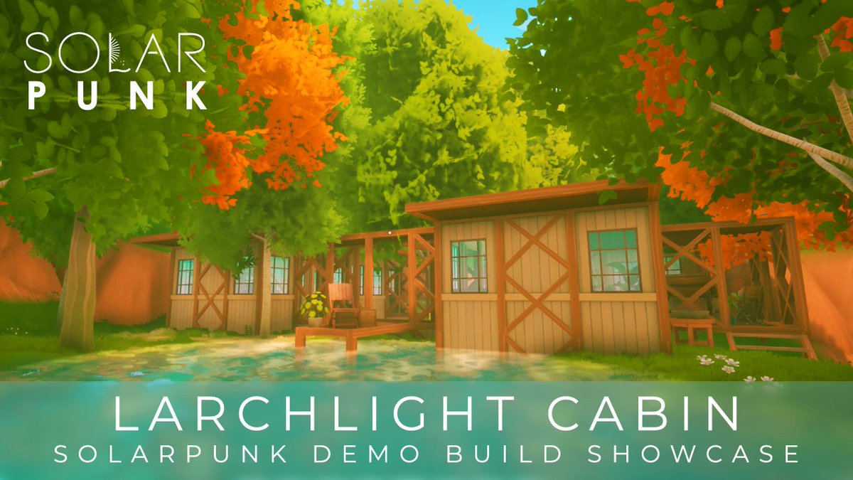 smallbutspacey's tweet image. I made a lakeside cabin with a courtyard and rooftop reading spot in #Solarpunk&apos;s Demo! I&apos;m so, SO excited for this game and I couldn&apos;t wait for the full release to share a build, so here it is! 😊 Full showcase on the &apos;tubes: youtu.be/7yNmCsfynNA