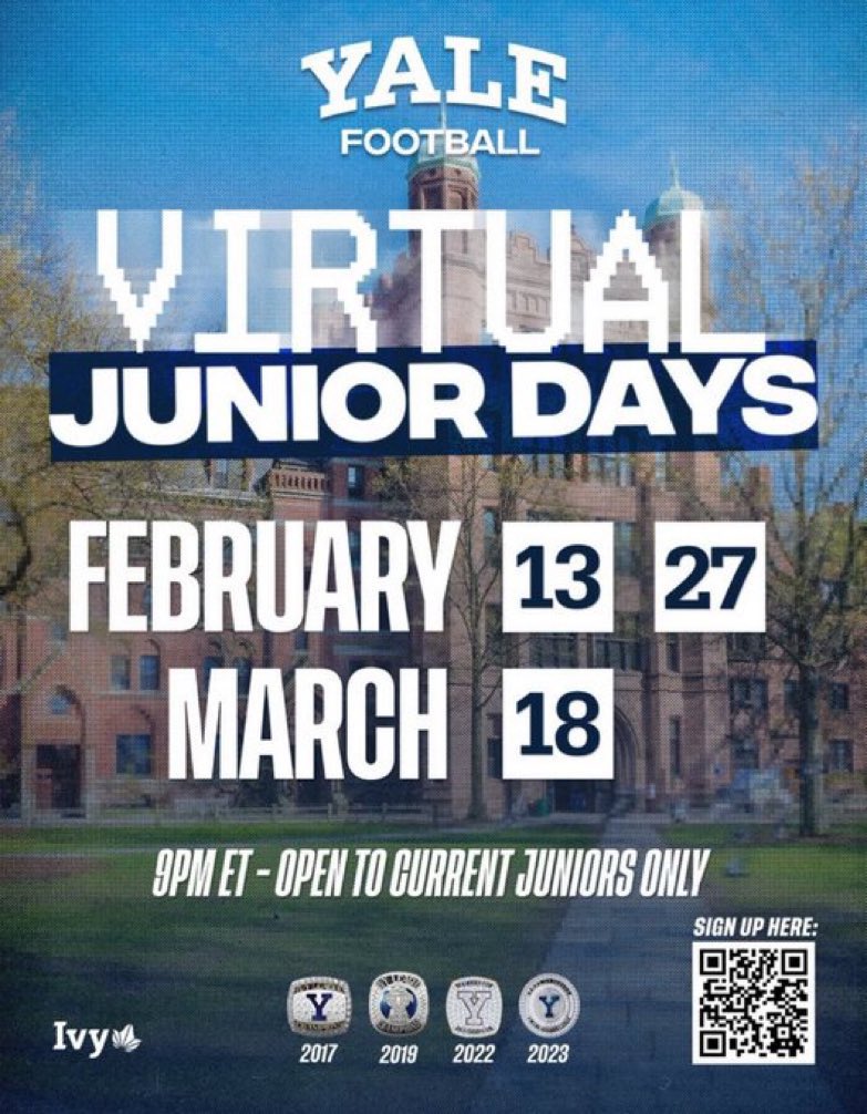 Jordan Goodman (@jgoodman72) on Twitter photo Thank you to <a href="/coach_smcgowan/">Sean McGowan</a> for the virtual invite! Excited to learn more about being an athlete at one of the best schools in the country! <a href="/yalefootball/">Yale Football</a> Thank you to <a href="/coach_smcgowan/">Sean McGowan</a> for the virtual invite! Excited to learn more about being an athlete at one of the best schools in the country! <a href="/yalefootball/">Yale Football</a>