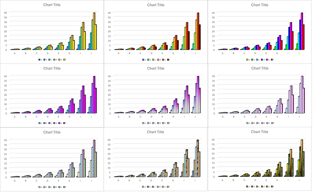 graphnowsjm's tweet image. xlChart+: Create 3D Clustered Column Charts